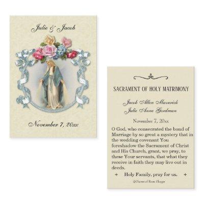 Traditional Catholic Wedding Favor Holy Card