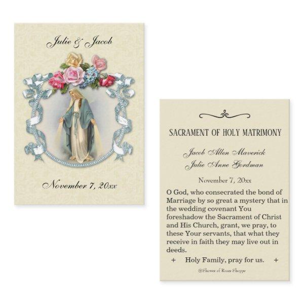 Traditional Catholic Wedding Favor Holy Card