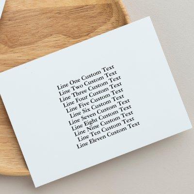 Traditional Custom Business 11 Lines of Serif Text Rubber Stamp