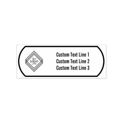 Traditional Custom Business 3 Lines of Serif Text Rubber Stamp