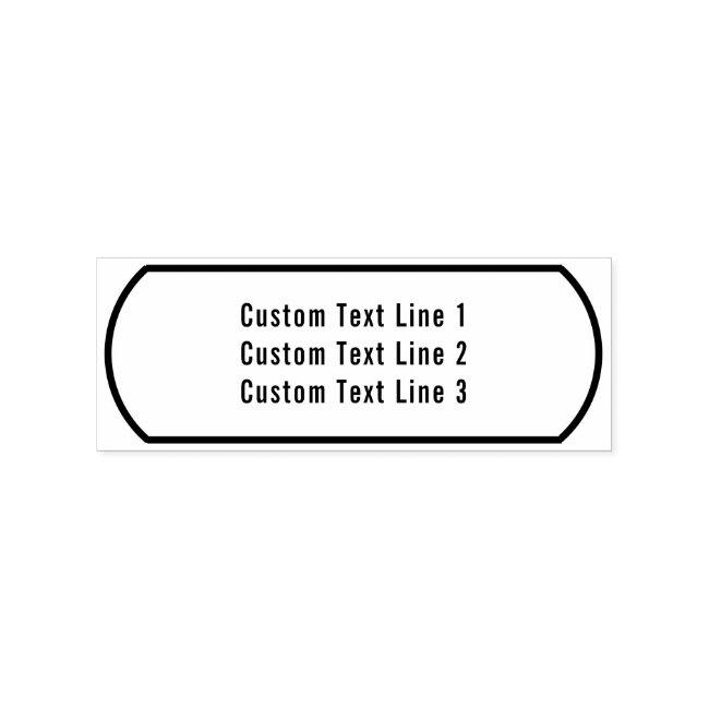 Traditional Custom Business 3 Lines of Serif Text Rubber Stamp