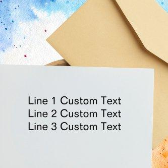 Traditional Custom Business 3 Lines of Serif Text Self-inking Stamp
