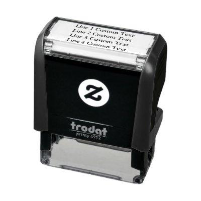 Traditional Custom Business 4 Lines of Serif Text Self-inking Stamp