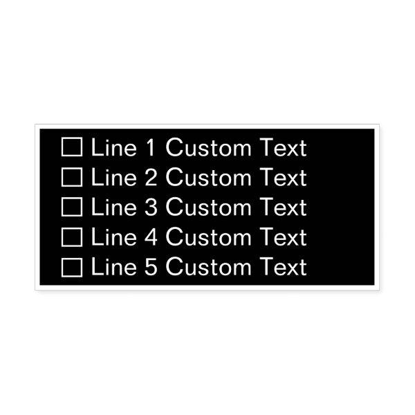 Traditional Custom Business 5 Lines Checkbox Self-inking Stamp