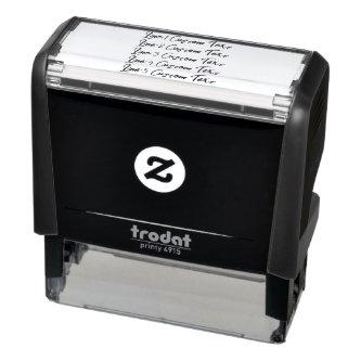 Traditional Custom Business 5 Lines of Serif Text  Self-inking Stamp