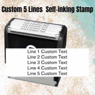 Traditional Custom Business 5 Lines of Serif Text Self-inking Stamp