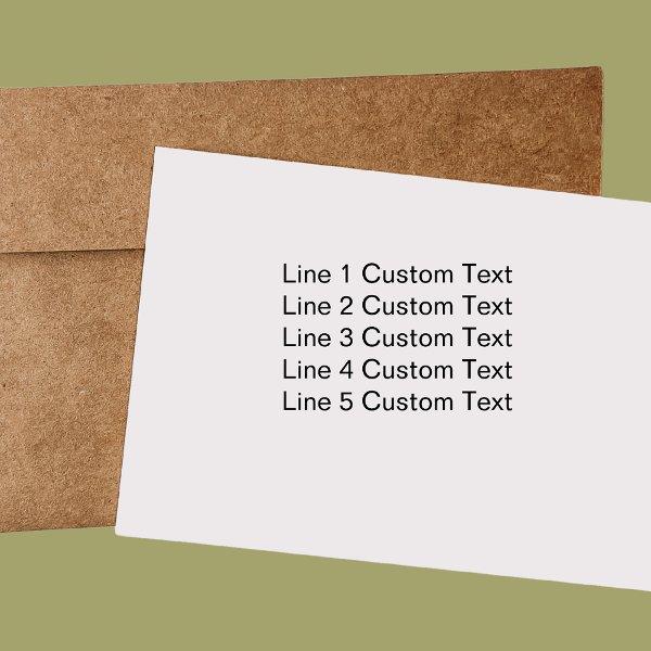 Traditional Custom Business 5 Lines of Serif Text Self-inking Stamp
