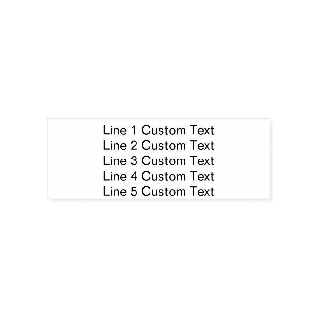 Traditional Custom Business 5 Lines of Serif Text Self-inking Stamp