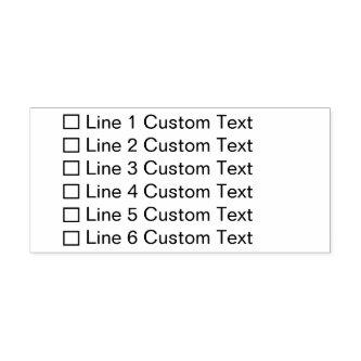 Traditional Custom Business 6 Lines Checkbox Self-inking Stamp