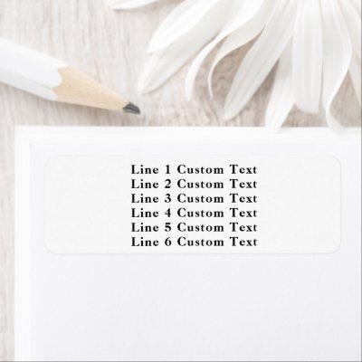 Traditional Custom Business 6 Lines of Serif Text Label