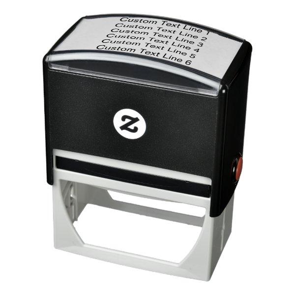 Traditional Custom Business 6 Lines of Serif Text Self-inking Stamp