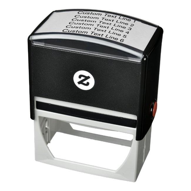 Traditional Custom Business 6 Lines of Serif Text Self-inking Stamp