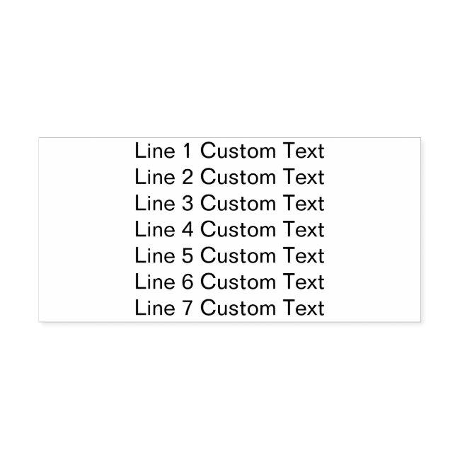 Traditional Custom Business 7 Lines of Serif Text Self-inking Stamp