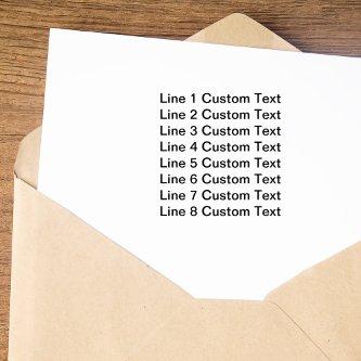 Traditional Custom Business 8 Lines of Serif Text Self-inking Stamp