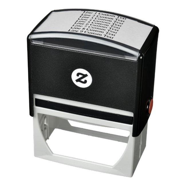 Traditional Custom Business 9 Lines of Serif Text Self-inking Stamp