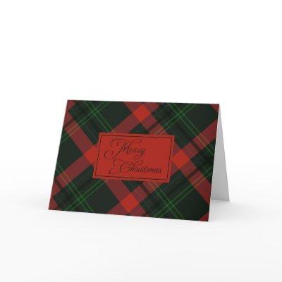 Traditional Tartan Plaid Merry Christmas Holiday Card