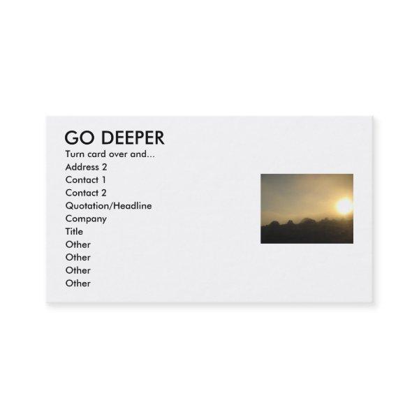 Trance Card GO DEEPER, Turn card over and......
