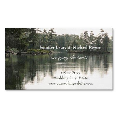 tranquil rustic lake evergreens reflection wedding magnetic