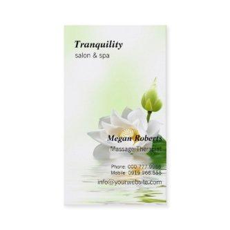 Tranquil White Lotus Spa Skin Care Massage Salon Appointment Card