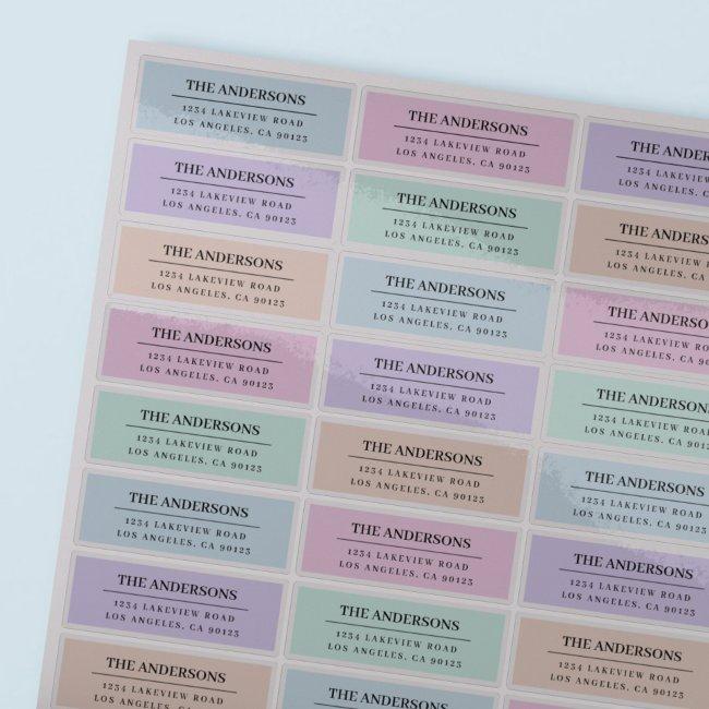 Transparent Modern Soft Colors Return Address Sticker