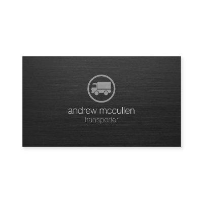 Transporter Truck Icon Dark Brushed Metal
