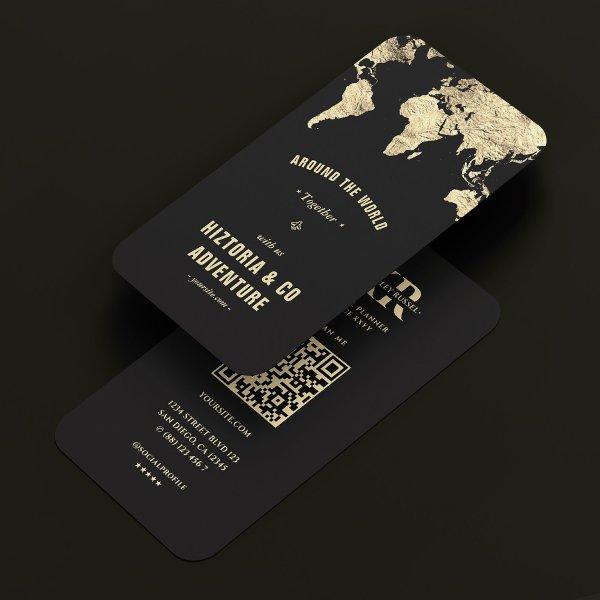 Travel Adventure World Map Black Gold Monogram