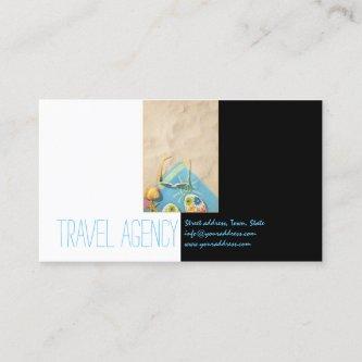 Travel Agency Beach Time Black White
