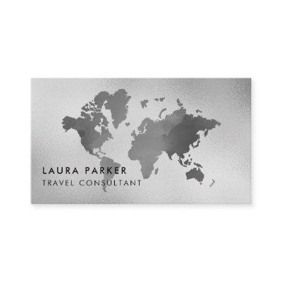 Travel Agent Black White World Map Tourism Booking