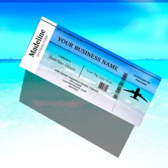 Travel Agent Destination Ocean Boarding Pass