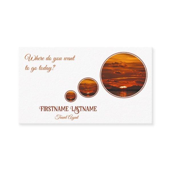 Travel agent dreamy sky ocean beach sunset