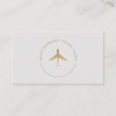 Travel Agent Gold Airplane Logo