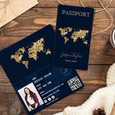 Travel Agent Passport World Map Insert Photo