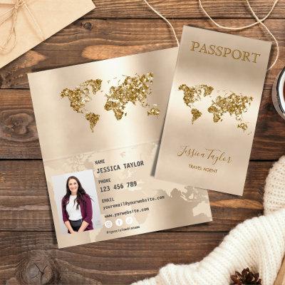 Travel Agent Passport World Map Insert Photo