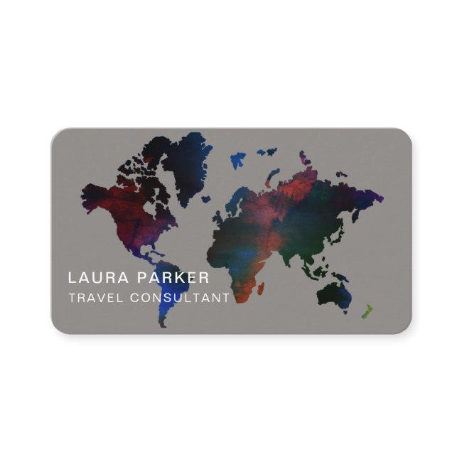 Travel Agent Watercolor World Map Tourism Booking