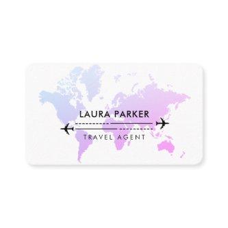 Travel Agent World Map Vacation Services Purple