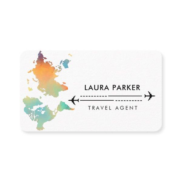 Travel Agent World Map Vacation Water Teal Beach B