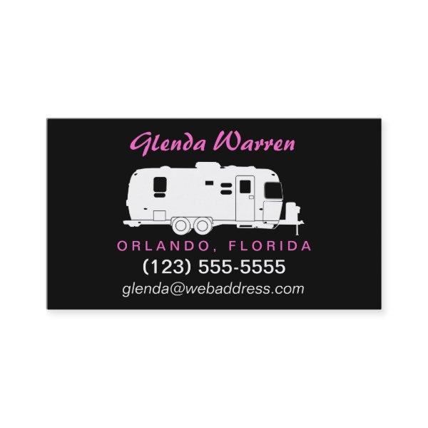 Travel Trailer RV Silhouette Calling Card