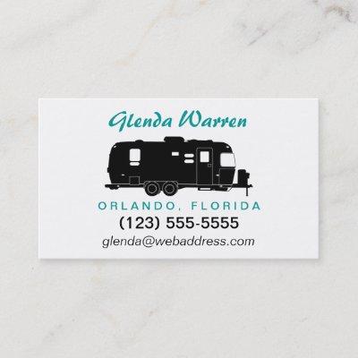 Travel Trailer RV Silhouette Personal Calling Card