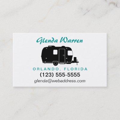 Travel Trailer RV Silhouette Personal Calling Card