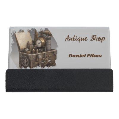 Treasure chest with gears desk  holder