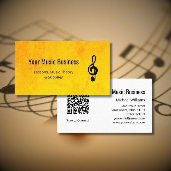 Treble Clef QR code Gold Music Lessons
