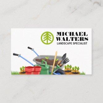 Tree Logo | Wheel Barrel Gardening Tools