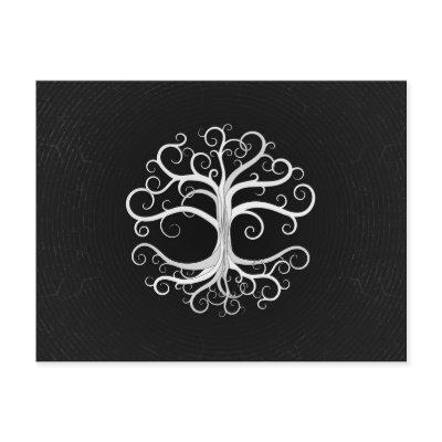 Tree of life Black and White Holiday Postcard