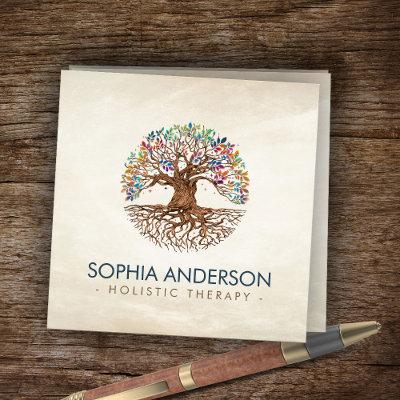 Tree of life - Yggdrasil - Colorful Leaves Square
