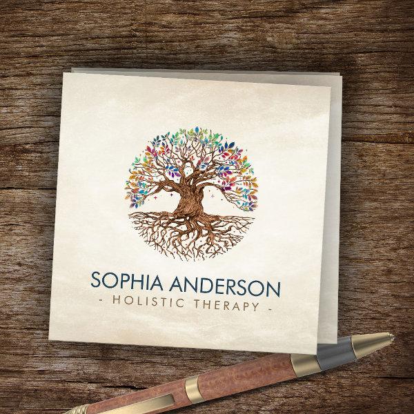 Tree of life - Yggdrasil - Colorful Leaves Square