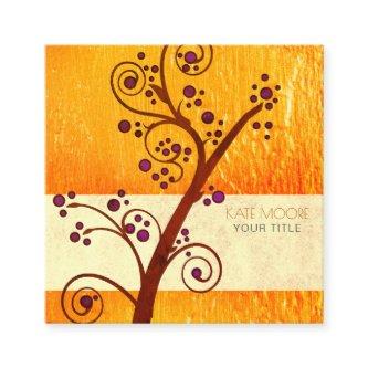 Tree On Gold Metallic Holistic Coach Or Therapist Square