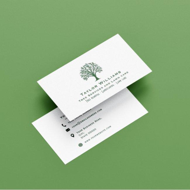 Tree Service Landscaping Lawn Care Green And White