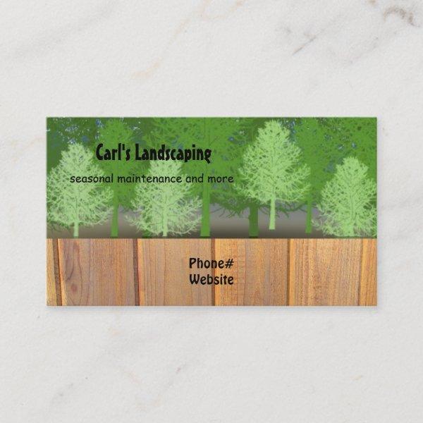 Trees with Cedar Fence Landscaping Design