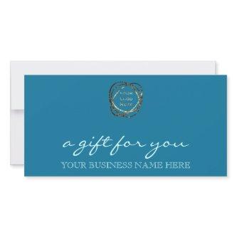 Trendy Aqua Business Logo Gift Certificate