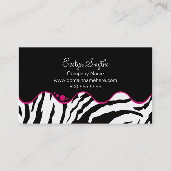 TRENDY B&W ZEBRA PRINT WITH HOT PINK CURVE ACCENT